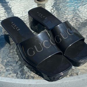 Gucci Rubber Slides - Black 39